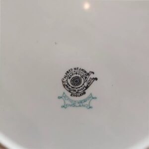 Bandeja Artdeco En Porcelana Inglesa 1960 Riveteada En Plata A639 - Imagen 4